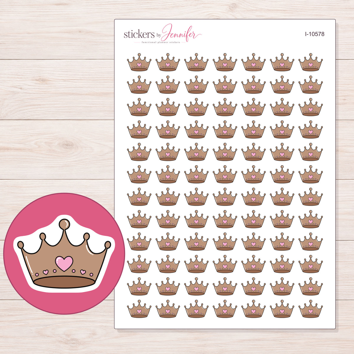 I-10578 planner sticker sheet with enlarged sticker detail