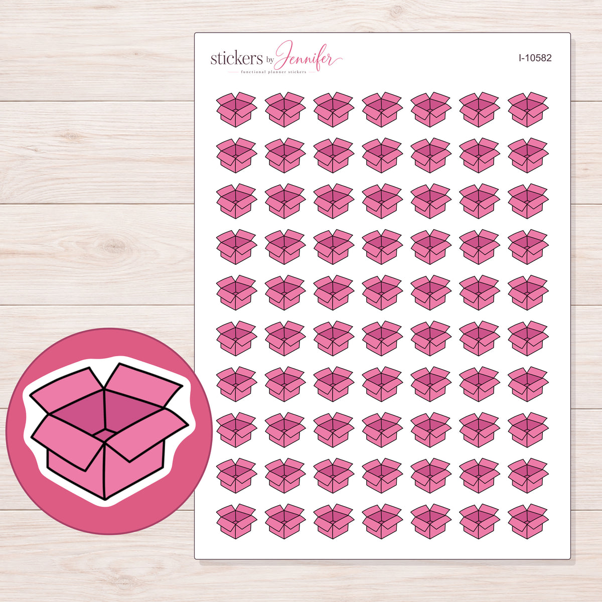 I-10582 planner sticker sheet with enlarged sticker detail