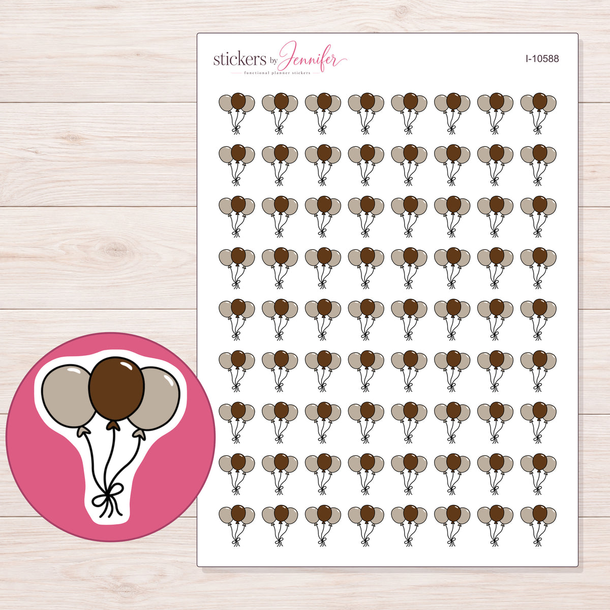 I-10588 planner sticker sheet with enlarged sticker detail