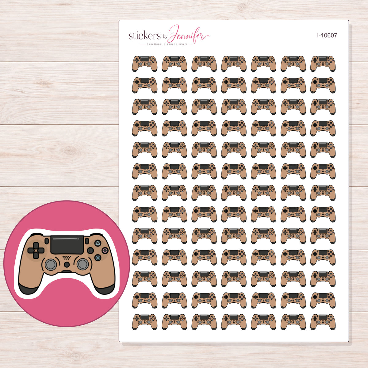 I-10607 planner sticker sheet with enlarged sticker detail