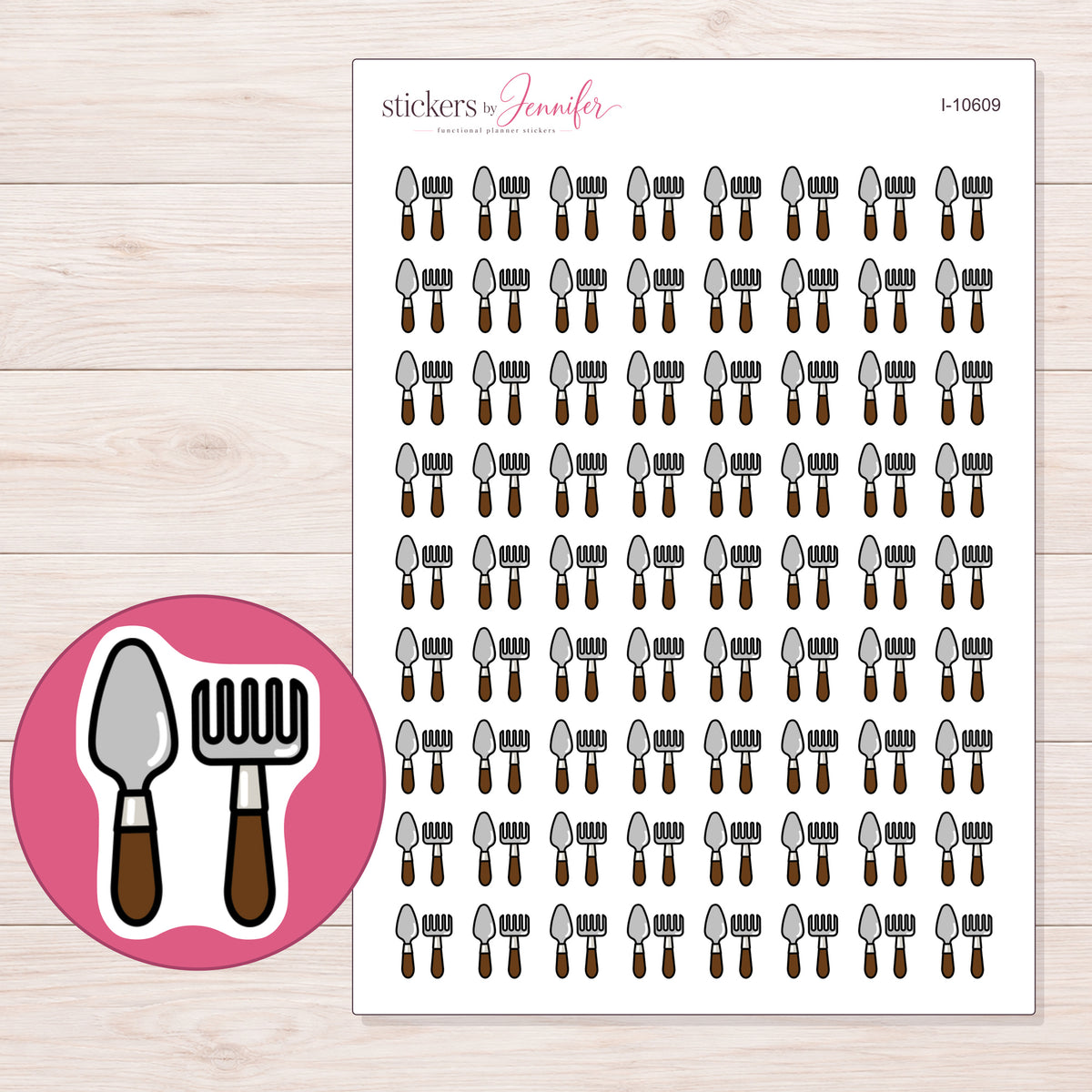I-10609 planner sticker sheet with enlarged sticker detail