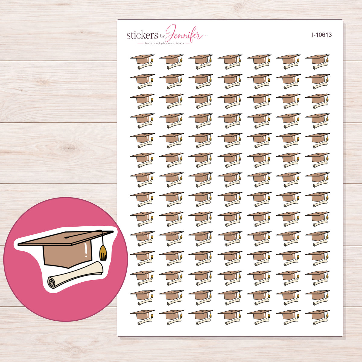 I-10613 planner sticker sheet with enlarged sticker detail