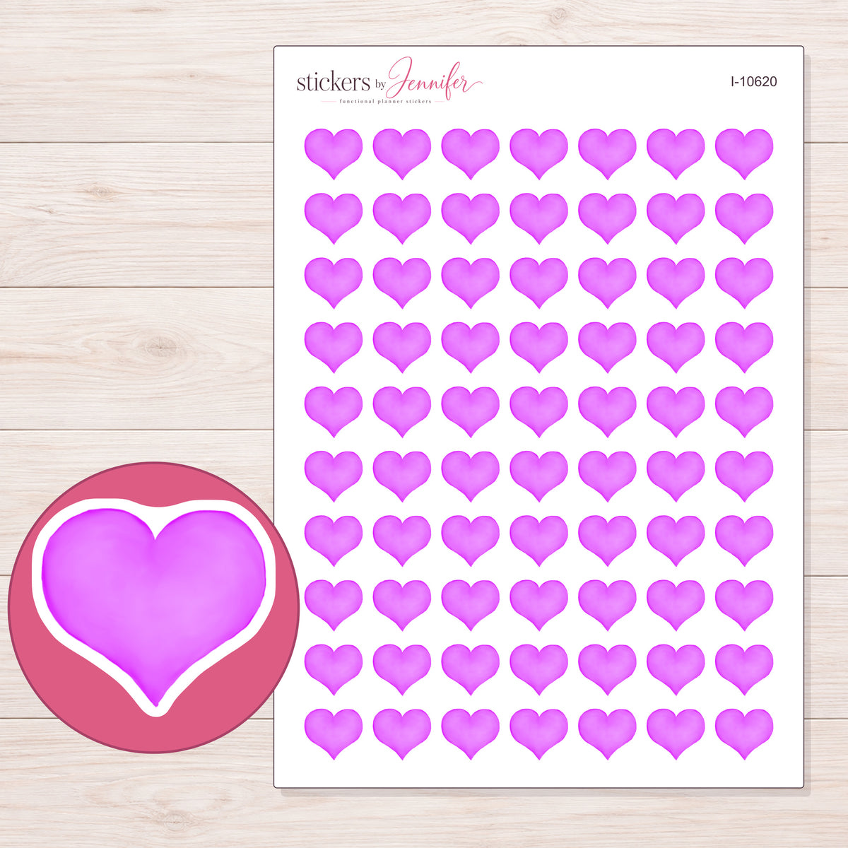 I-10620 planner sticker sheet with enlarged sticker detail