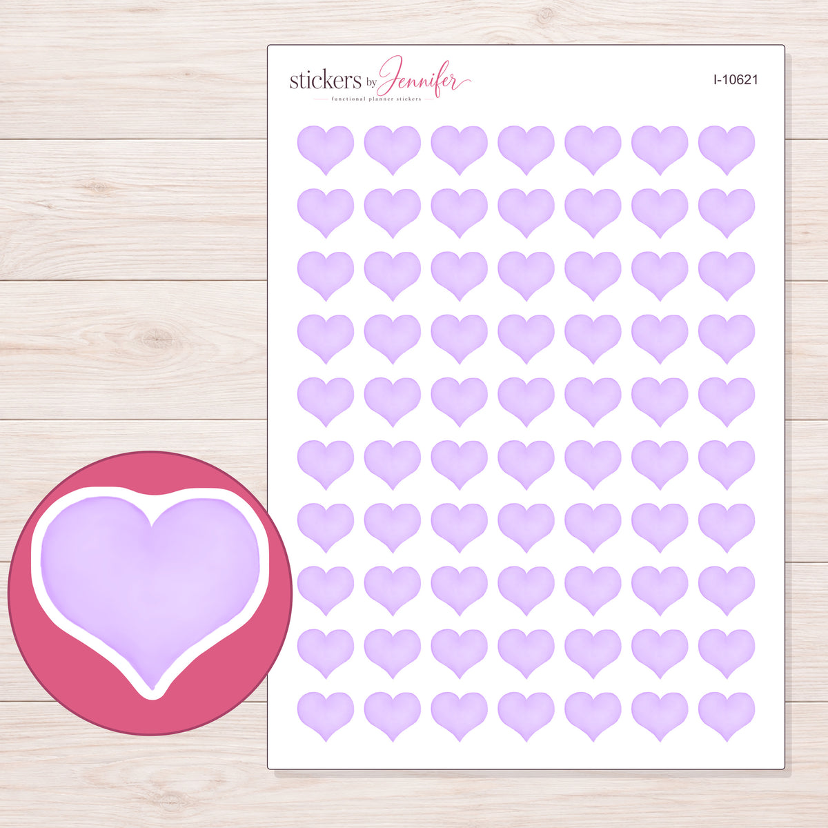 I-10621 planner sticker sheet with enlarged sticker detail