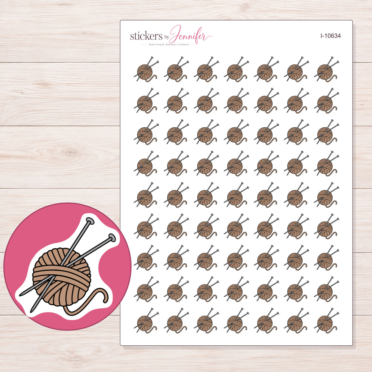 I-10634 planner sticker sheet with enlarged sticker detail