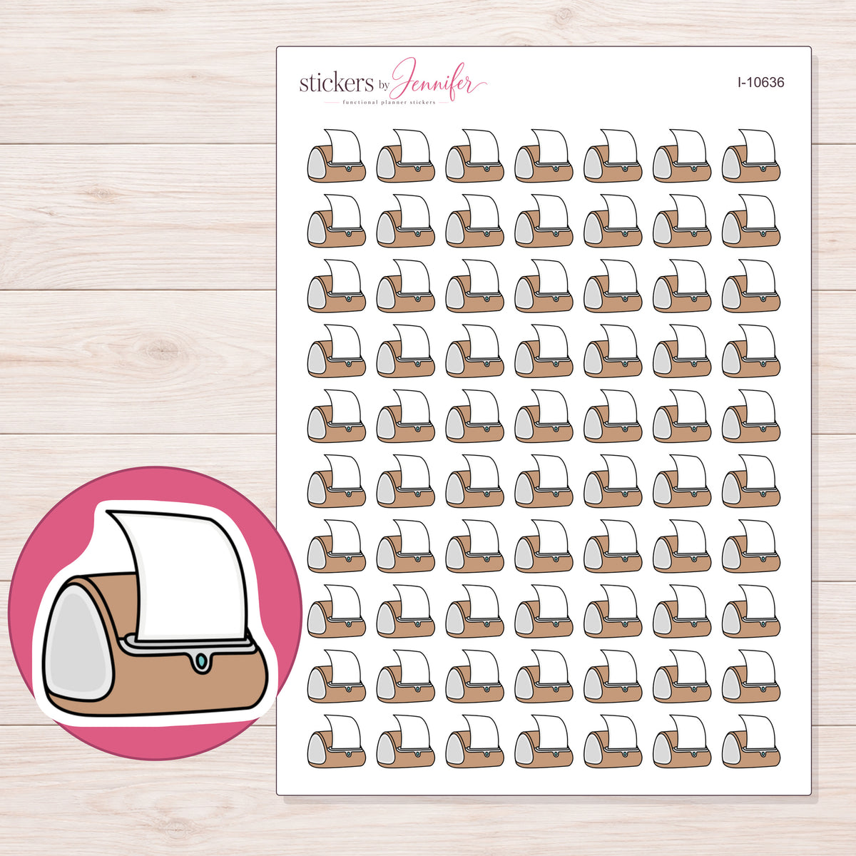 I-10636 planner sticker sheet with enlarged sticker detail