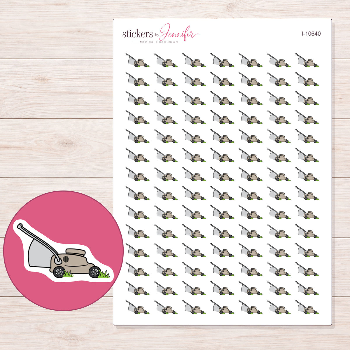 I-10640 planner sticker sheet with enlarged sticker detail