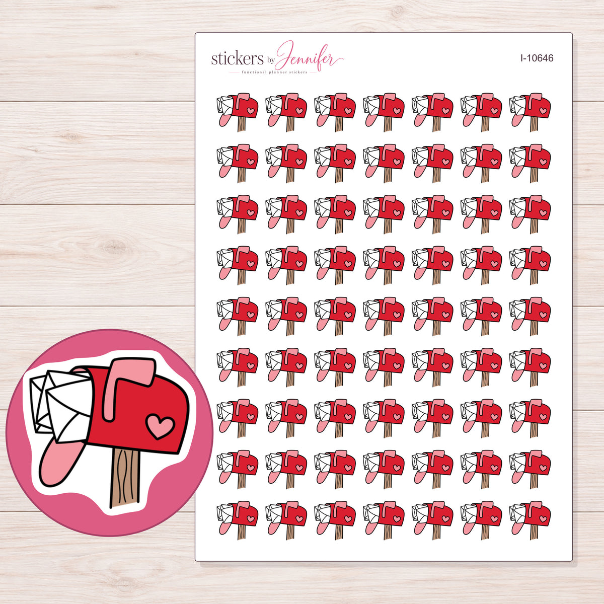 I-10646 planner sticker sheet with enlarged sticker detail