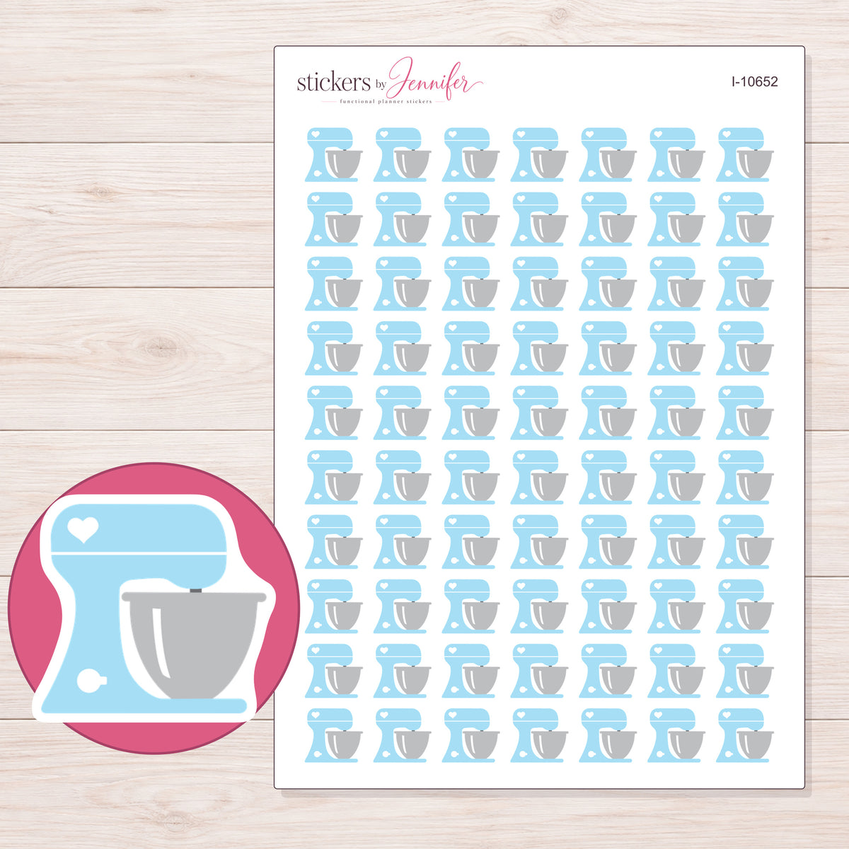 I-10652 planner sticker sheet with enlarged sticker detail