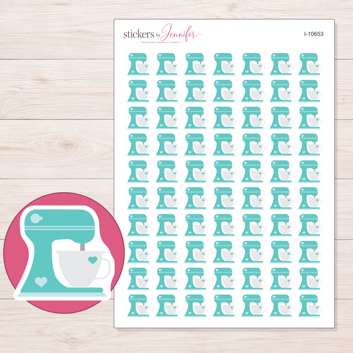 I-10653 planner sticker sheet with enlarged sticker detail