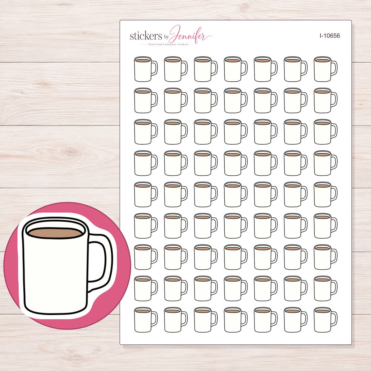 I-10656 planner sticker sheet with enlarged sticker detail