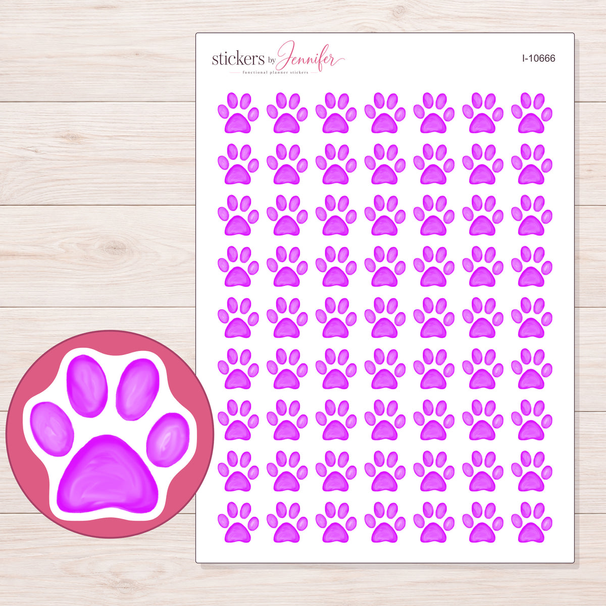 I-10666 planner sticker sheet with enlarged sticker detail