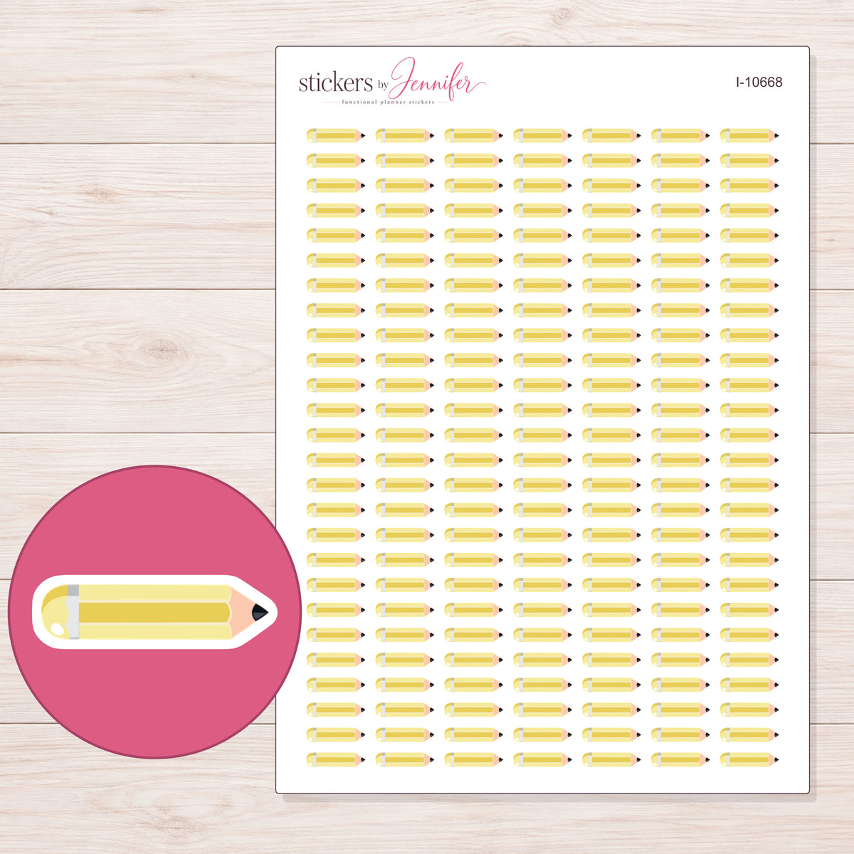 I-10668 planner sticker sheet with enlarged sticker detail