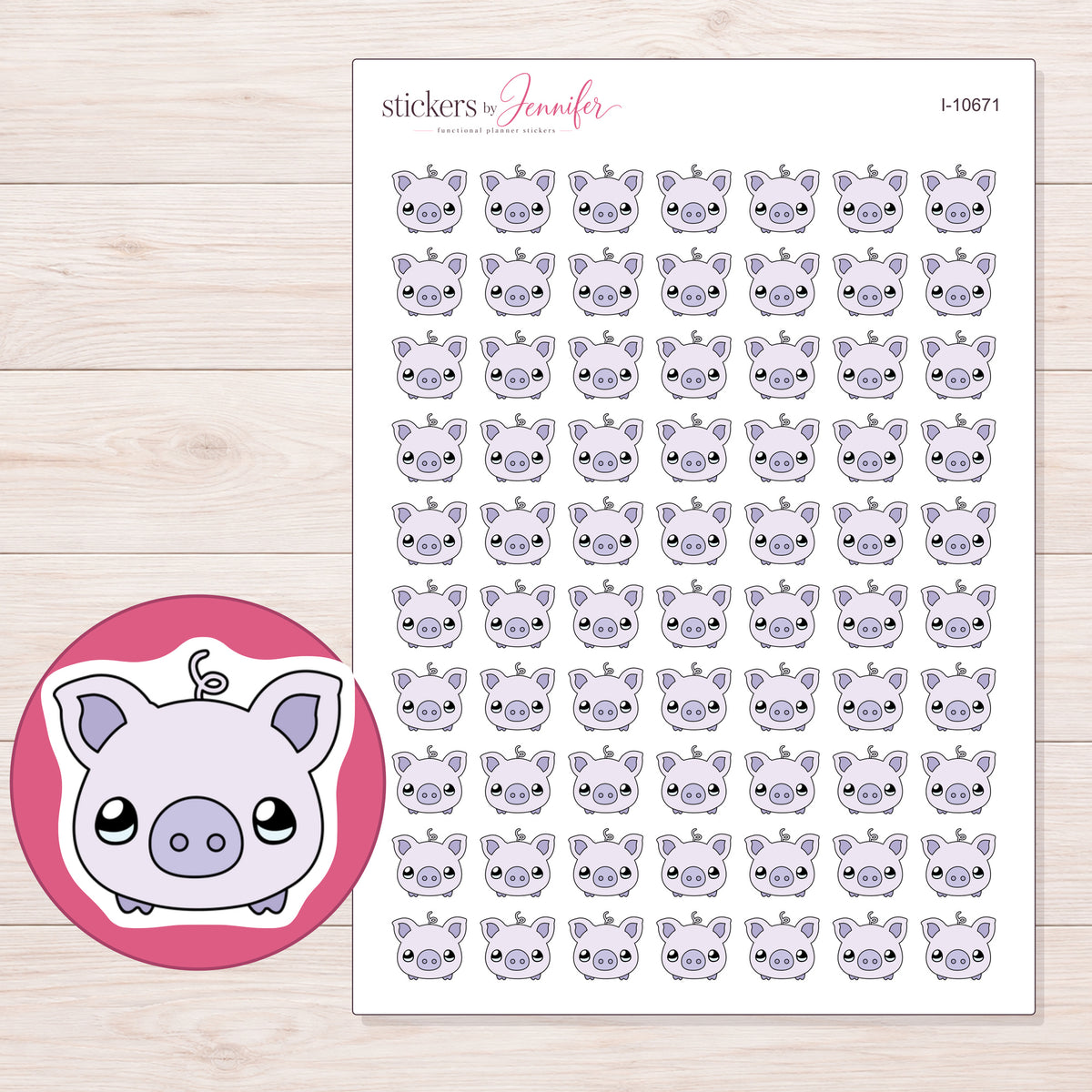 I-10671 planner sticker sheet with enlarged sticker detail