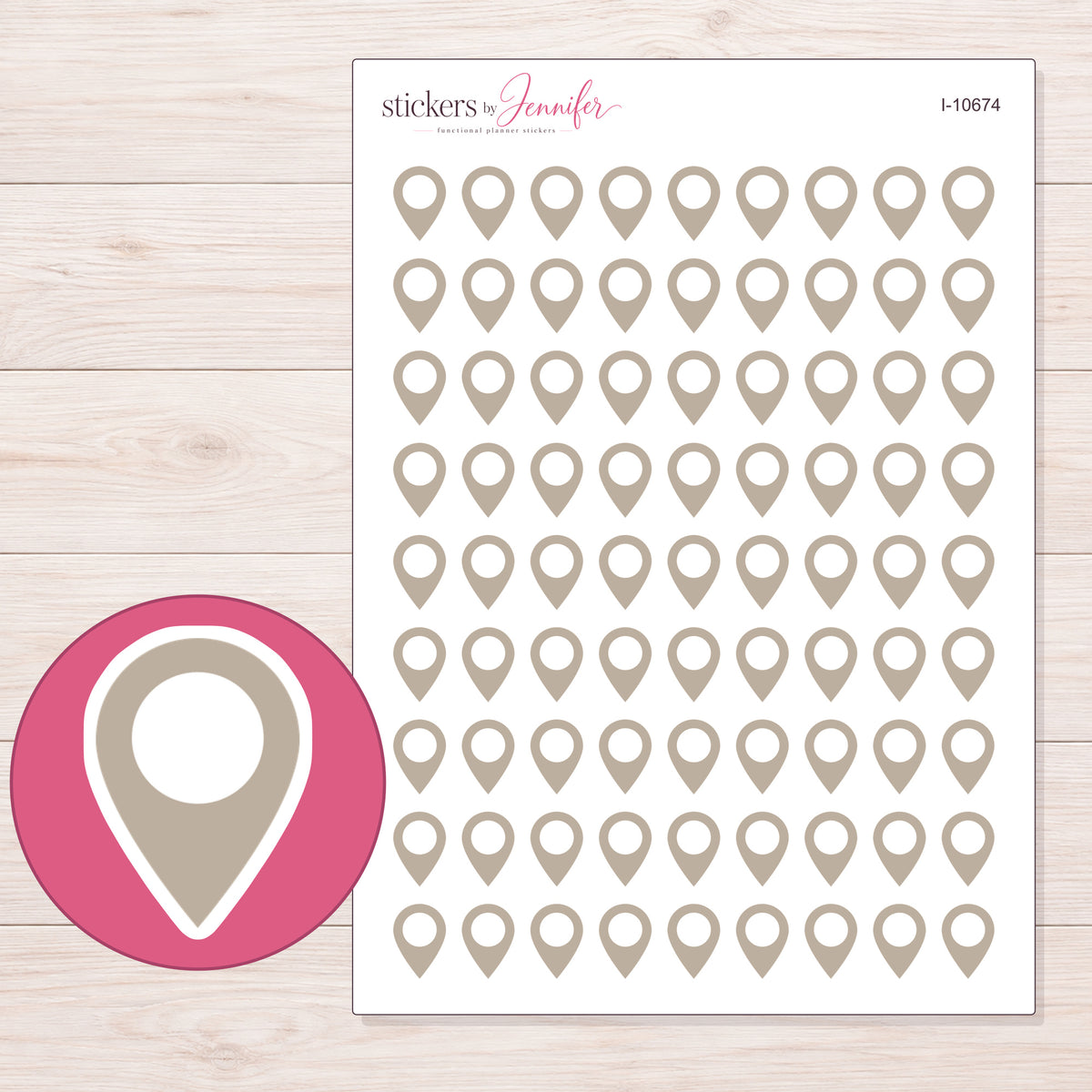I-10674 planner sticker sheet with enlarged sticker detail