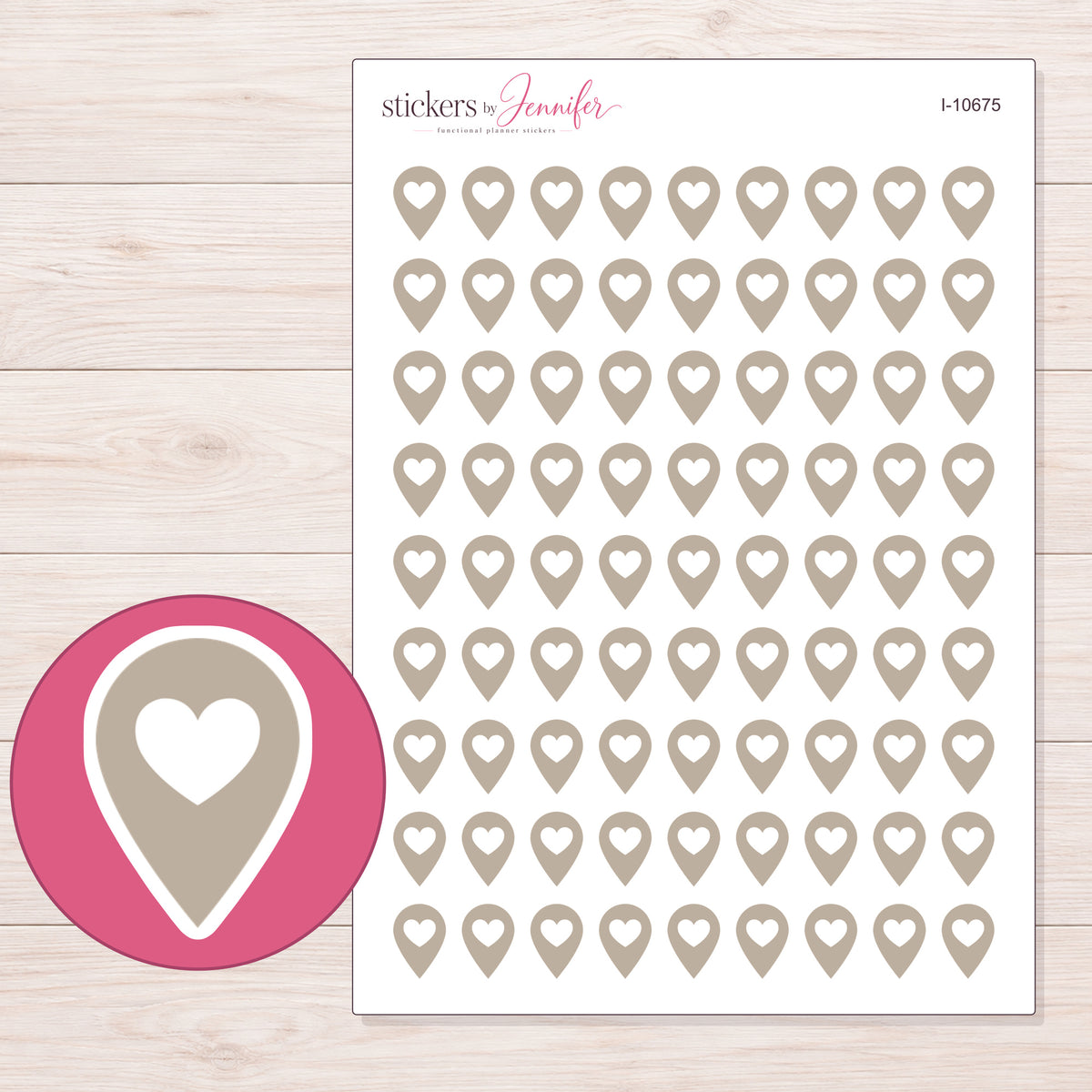 I-10675 planner sticker sheet with enlarged sticker detail