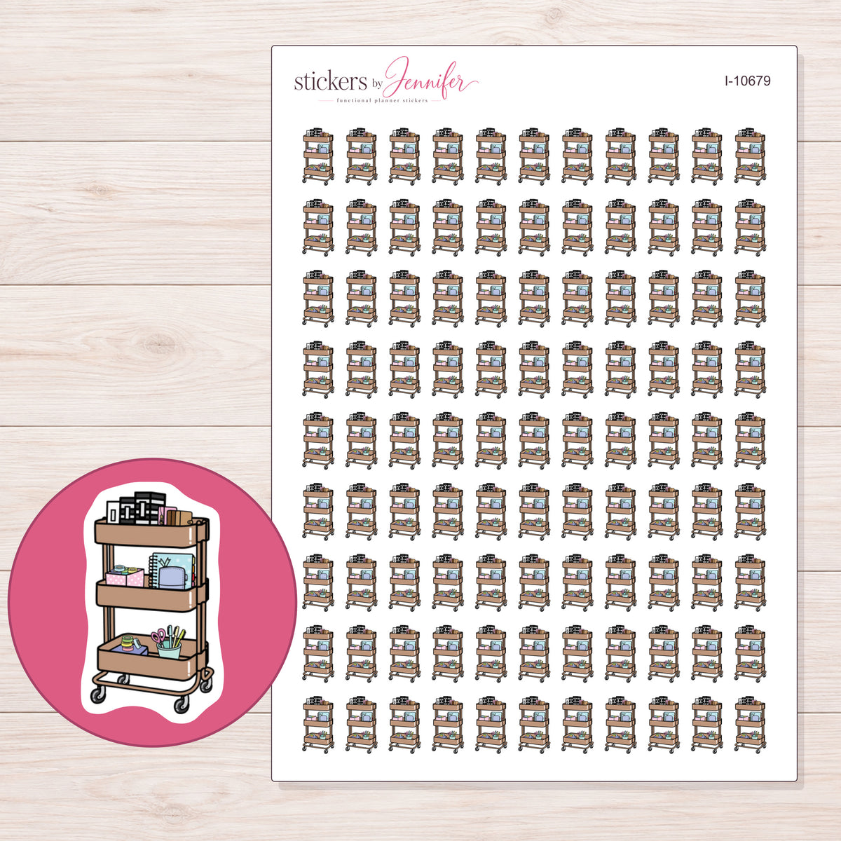 I-10679 planner sticker sheet with enlarged sticker detail