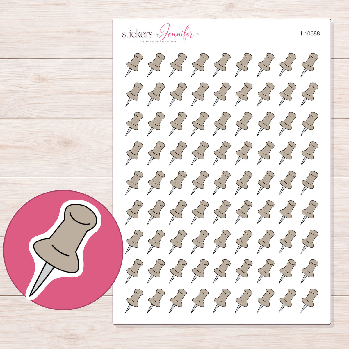 I-10688 planner sticker sheet with enlarged sticker detail
