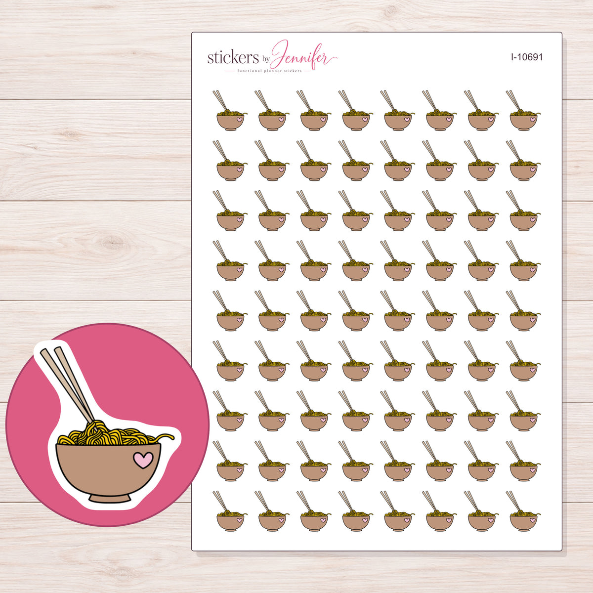 I-10691 planner sticker sheet with enlarged sticker detail