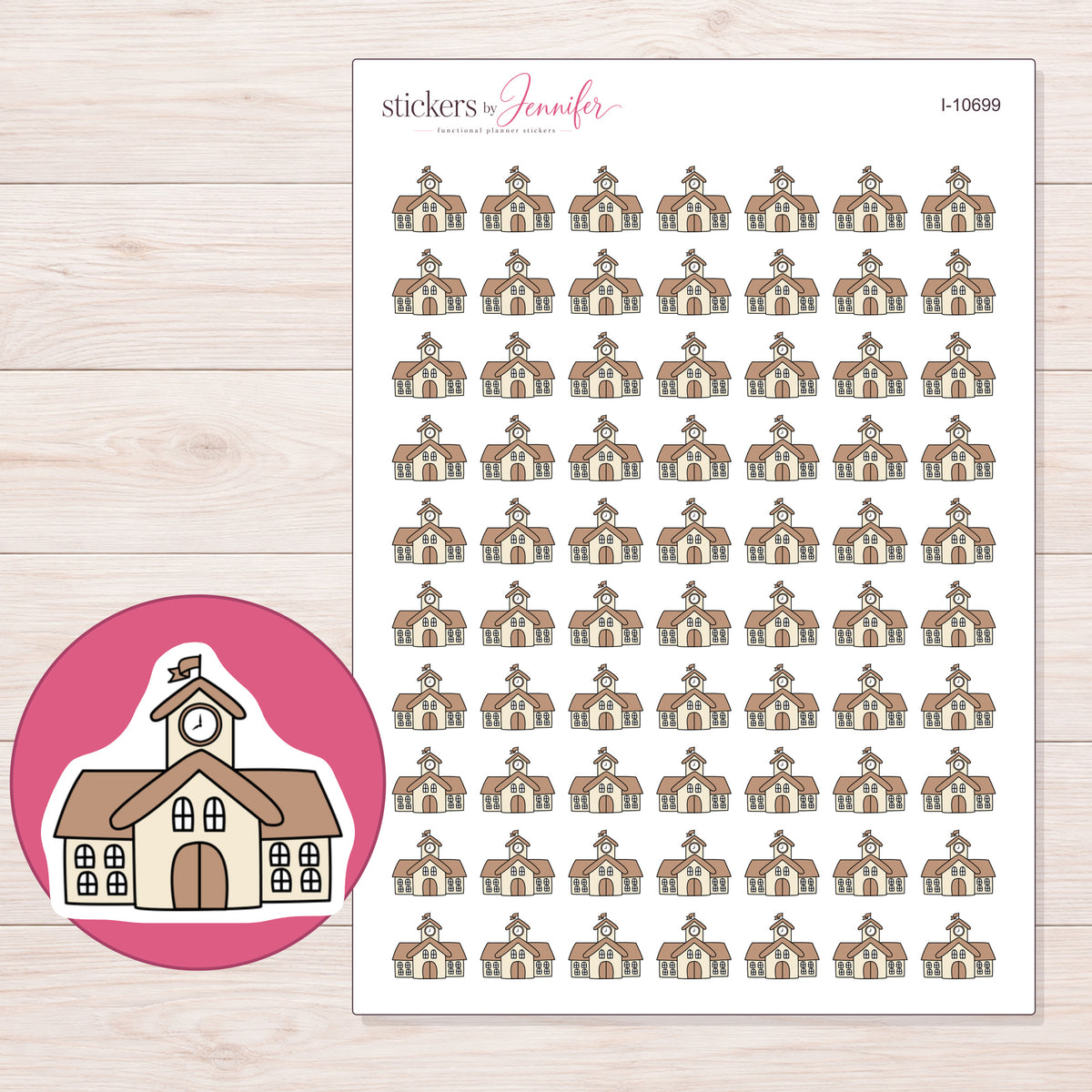 I-10699 planner sticker sheet with enlarged sticker detail