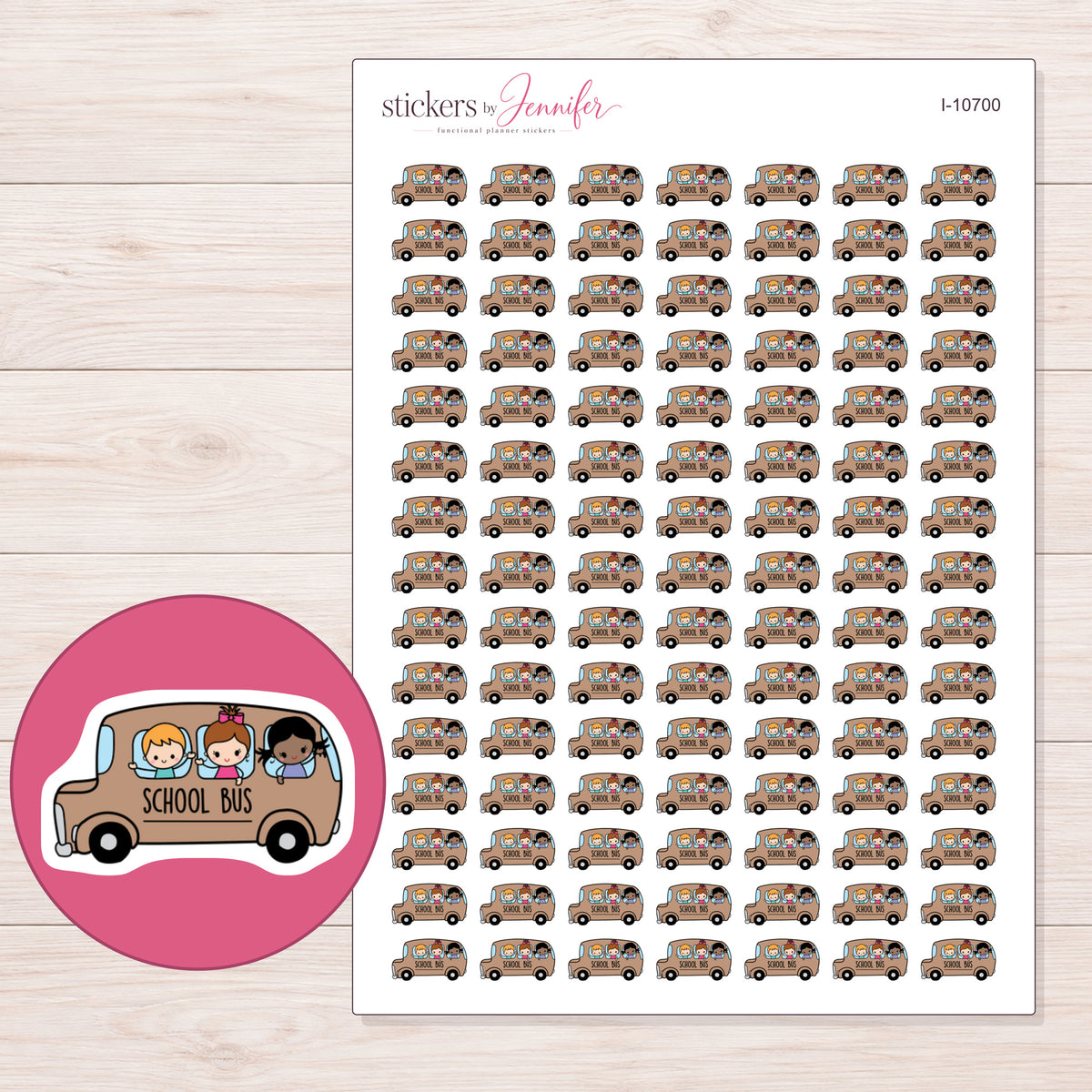 I-10700 planner sticker sheet with enlarged sticker detail