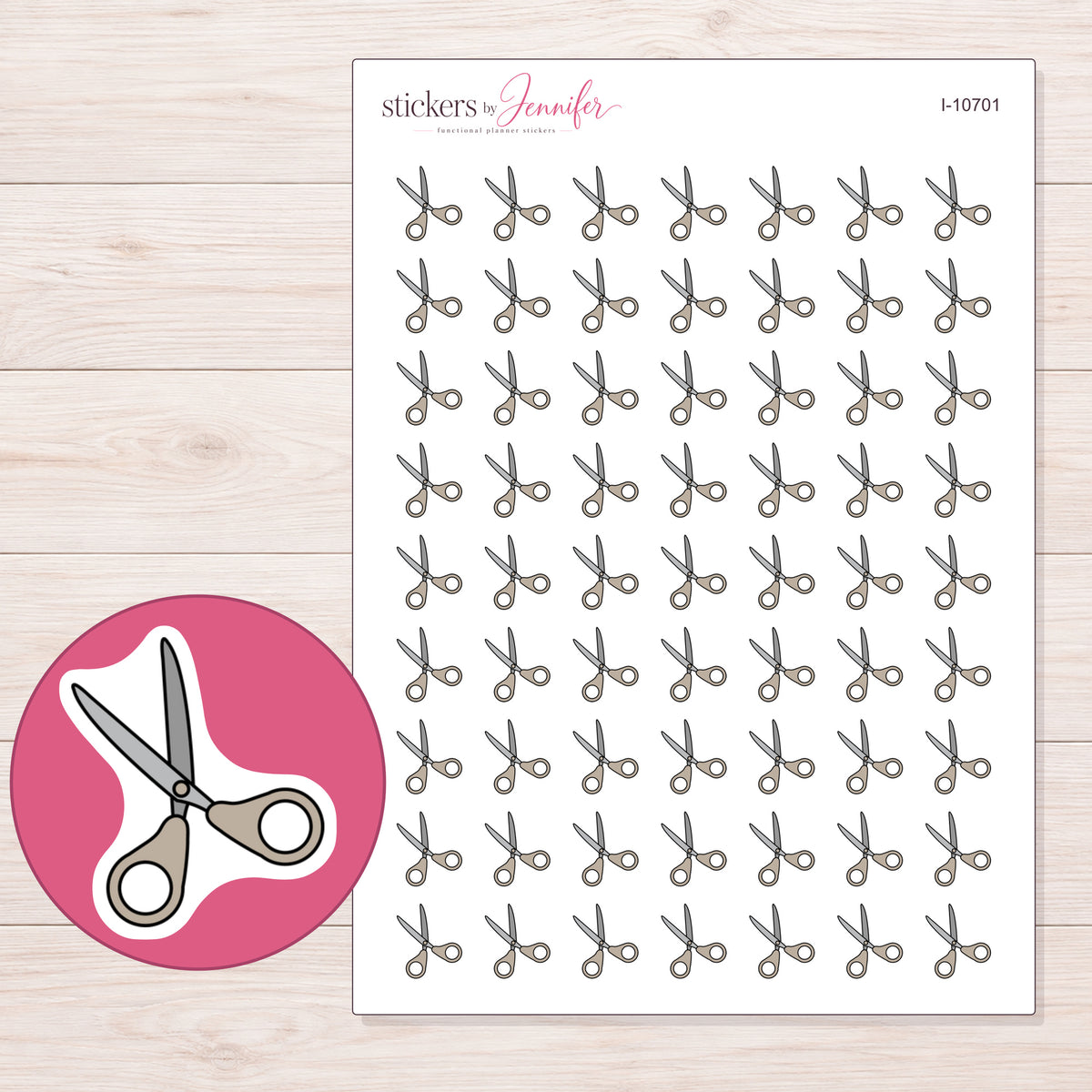 I-10701 planner sticker sheet with enlarged sticker detail