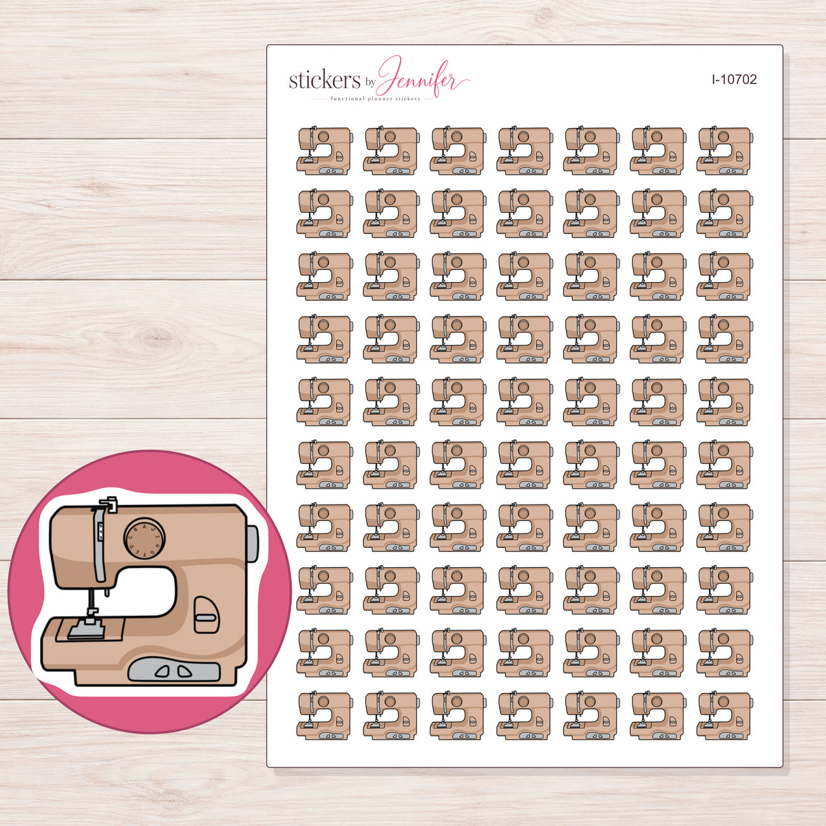 I-10702 planner sticker sheet with enlarged sticker detail