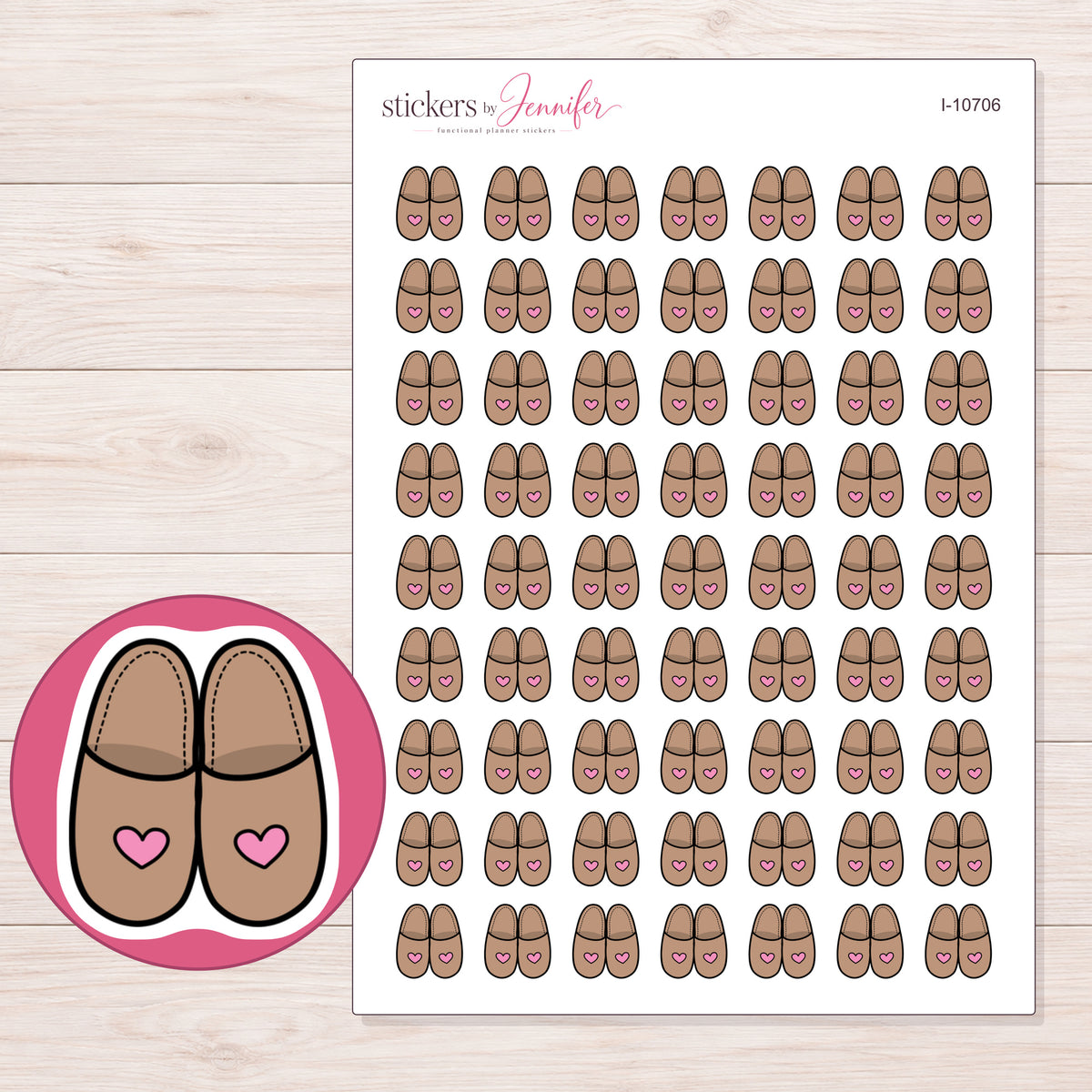 I-10706 planner sticker sheet with enlarged sticker detail