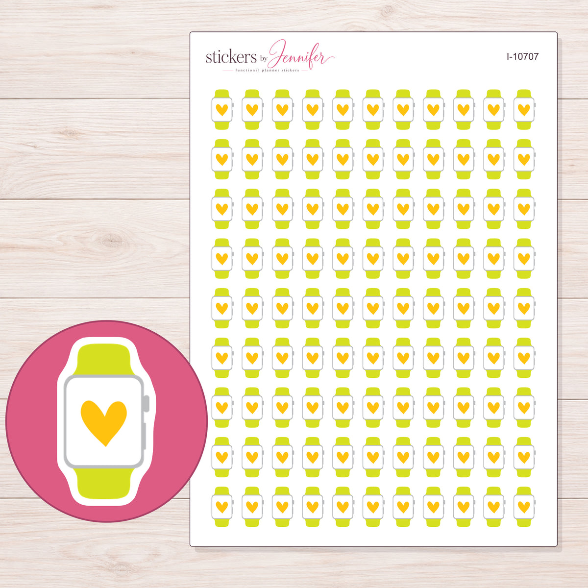 I-10707 planner sticker sheet with enlarged sticker detail