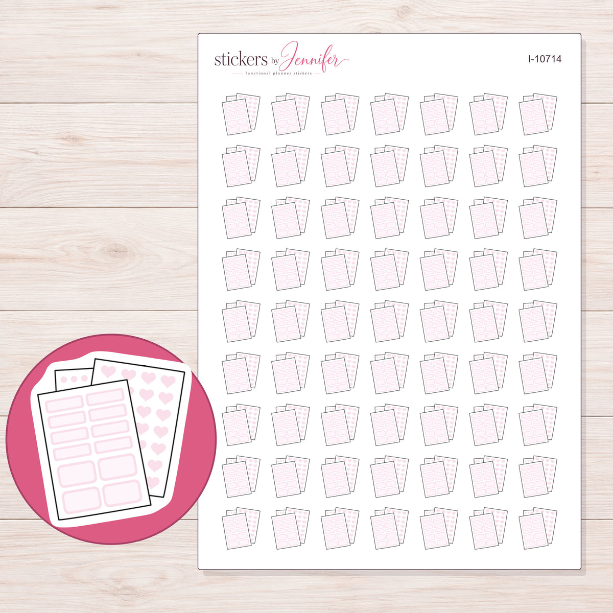 I-10714 planner sticker sheet with enlarged sticker detail