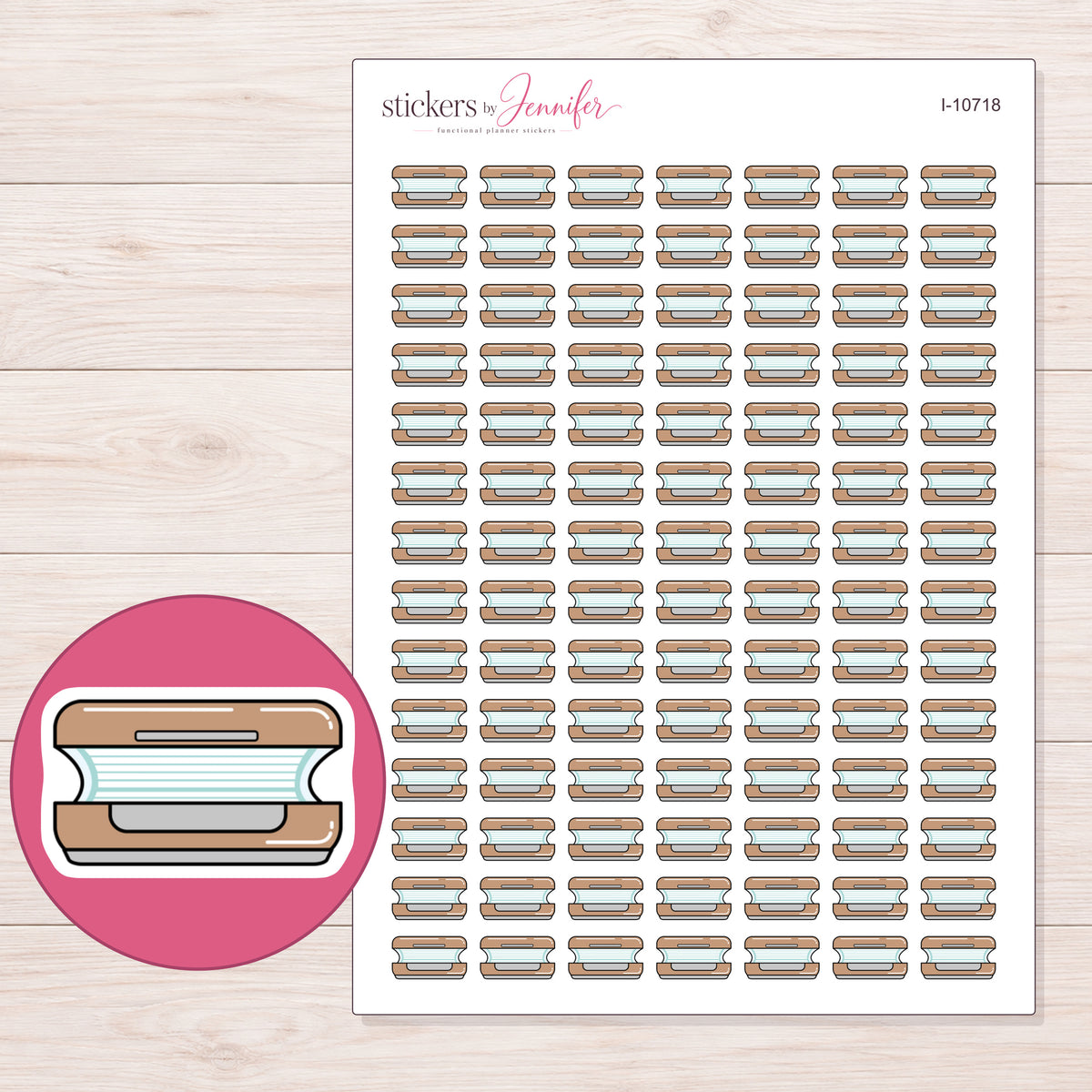 I-10718 planner sticker sheet with enlarged sticker detail