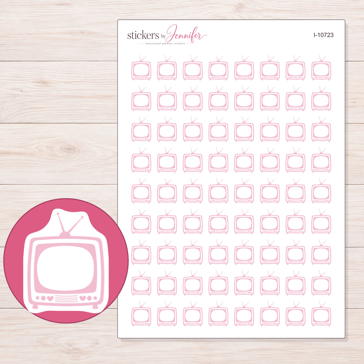 I-10723 planner sticker sheet with enlarged sticker detail