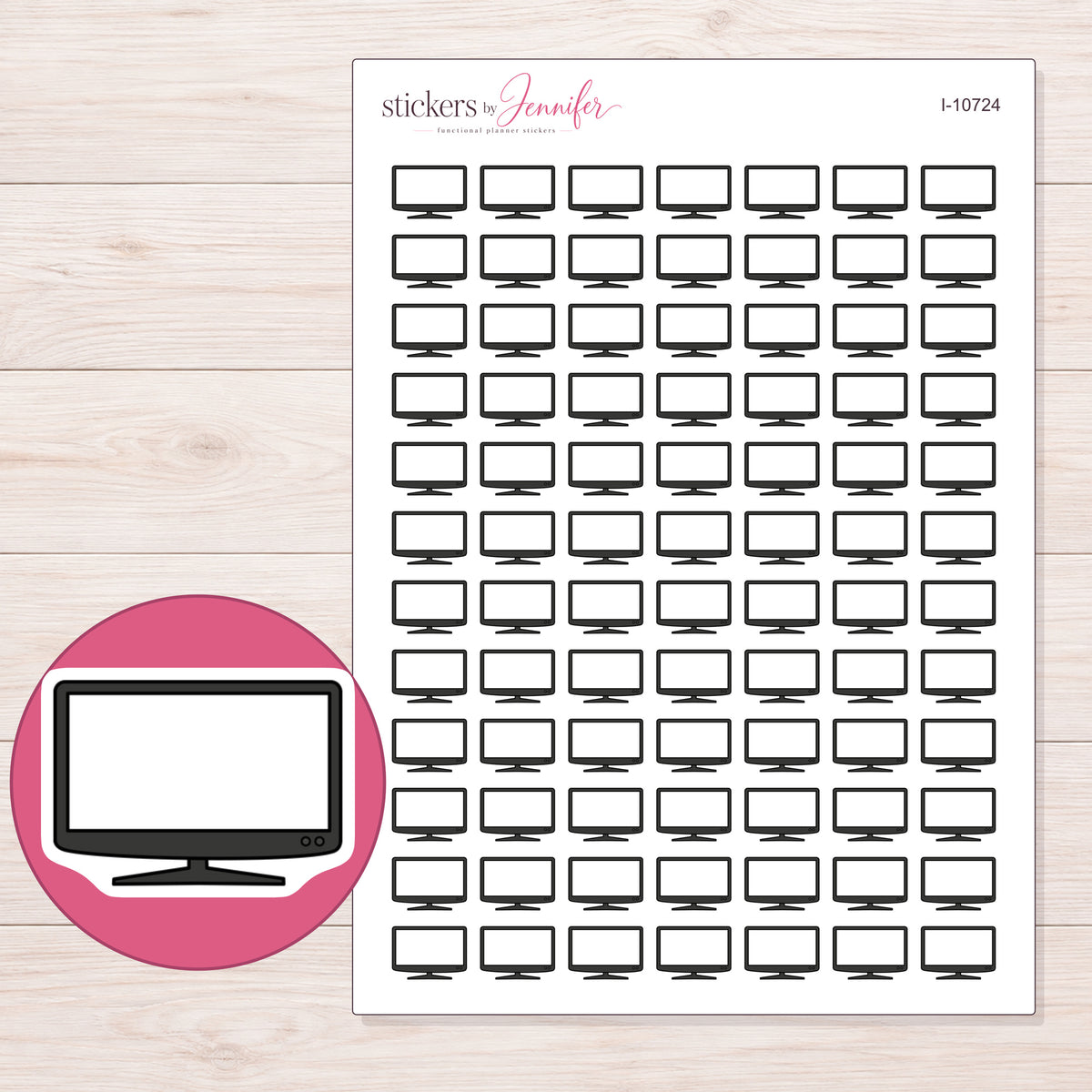 I-10724 planner sticker sheet with enlarged sticker detail