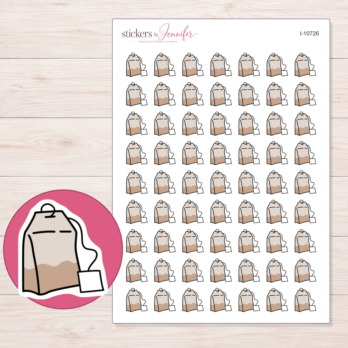 I-10726 planner sticker sheet with enlarged sticker detail