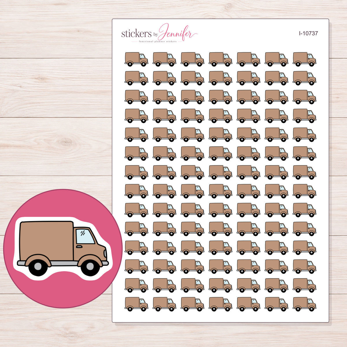 I-10737 planner sticker sheet with enlarged sticker detail