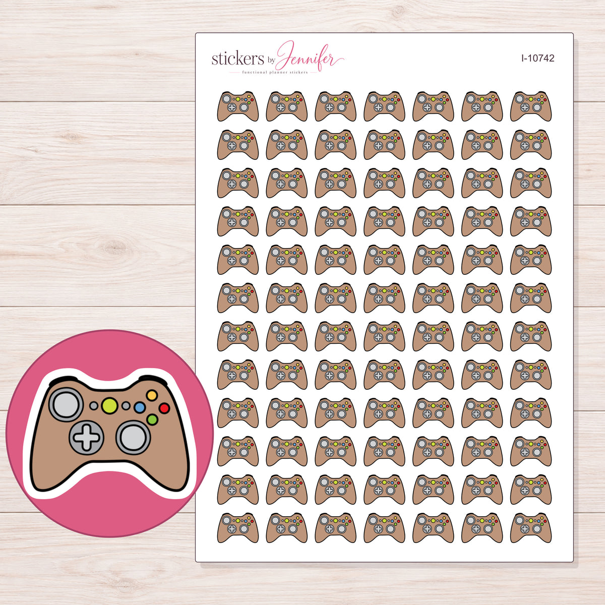 I-10742 planner sticker sheet with enlarged sticker detail