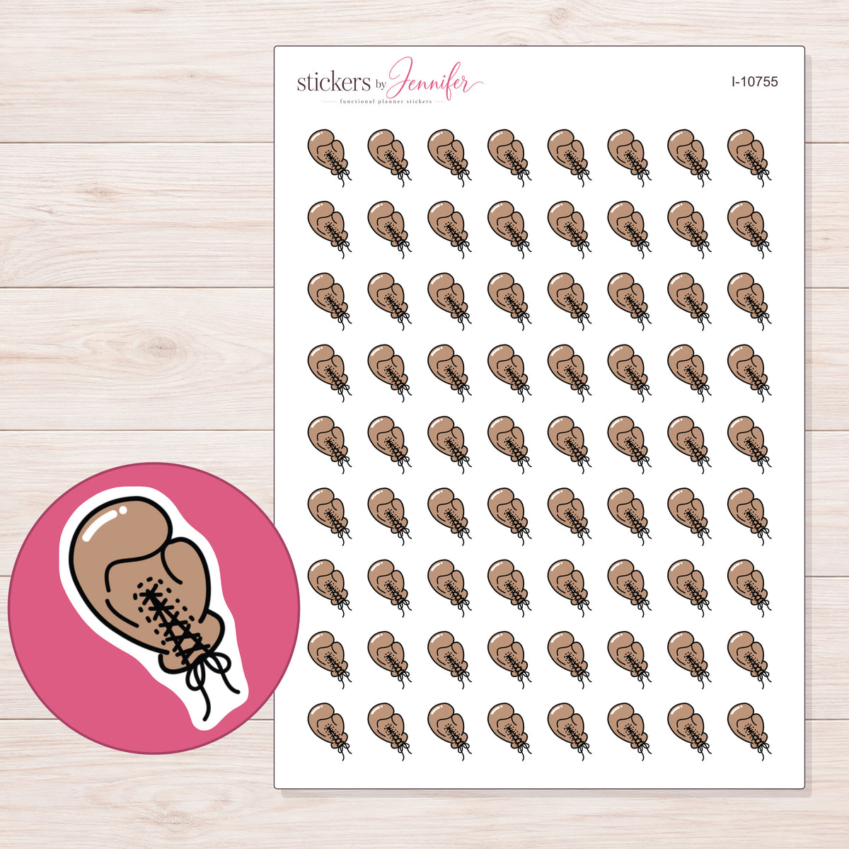 I-10755 planner sticker sheet with enlarged sticker detail