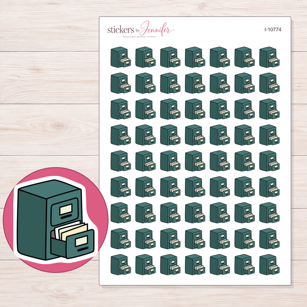 I-10774 planner sticker sheet with enlarged sticker detail