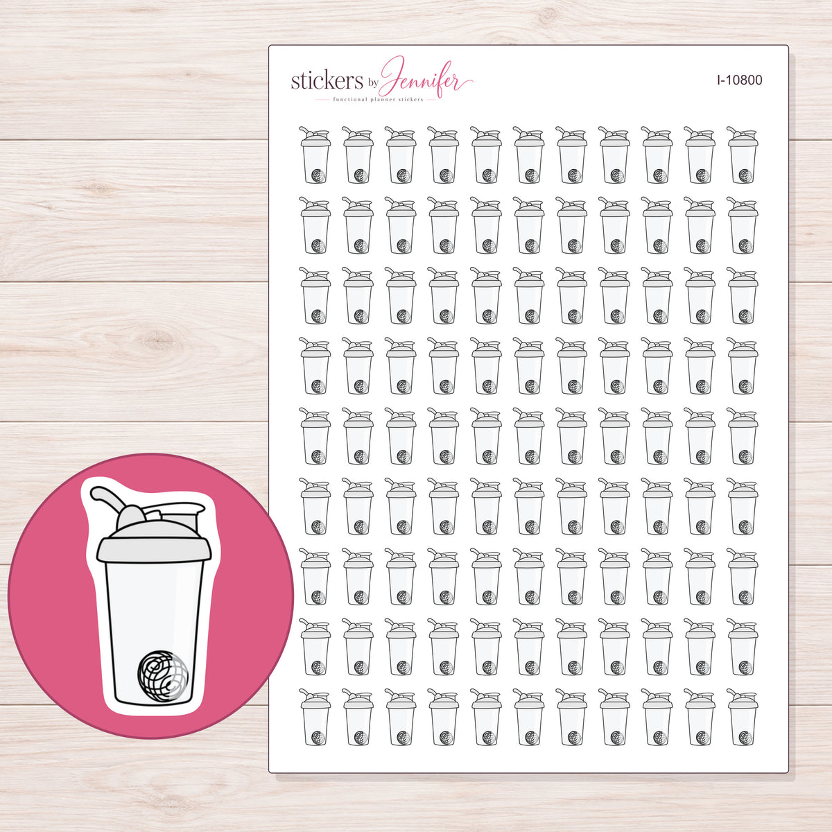 I-10800 planner sticker sheet with enlarged sticker detail