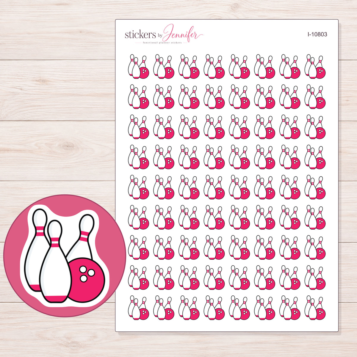 I-10803 planner sticker sheet with enlarged sticker detail
