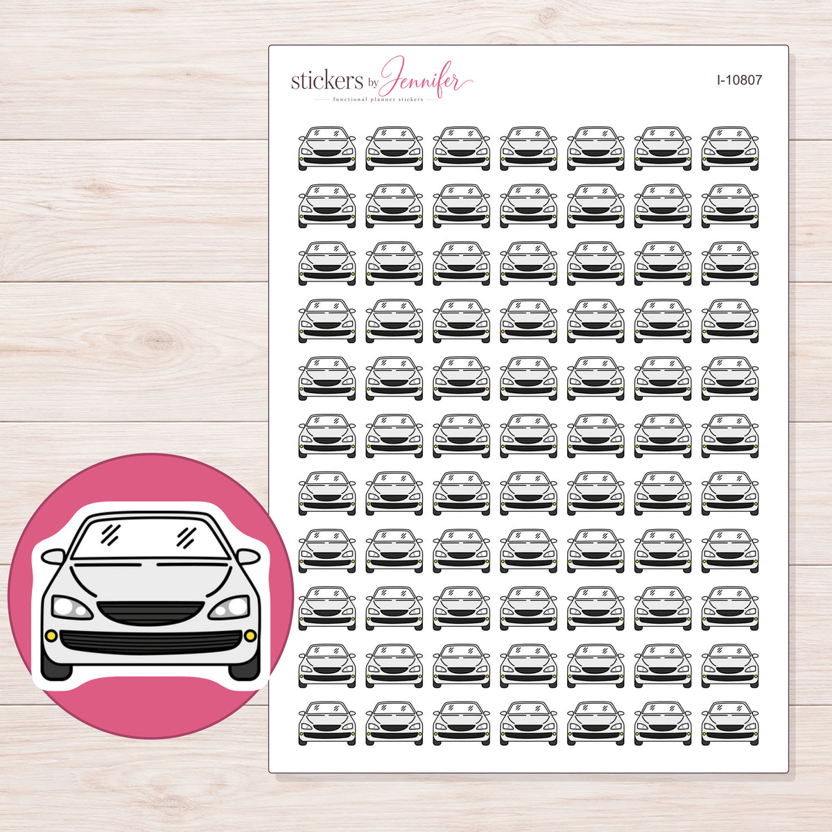 I-10807 planner sticker sheet with enlarged sticker detail