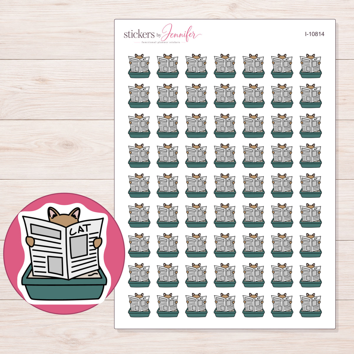 I-10814 planner sticker sheet with enlarged sticker detail