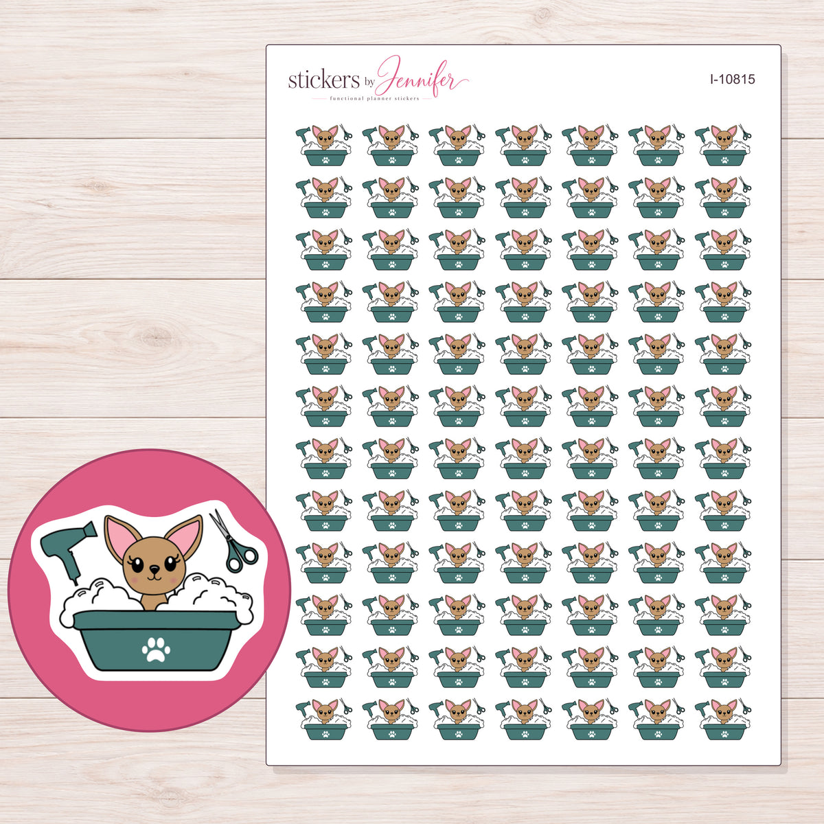 I-10815 planner sticker sheet with enlarged sticker detail