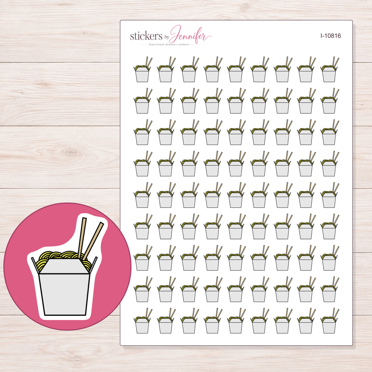 I-10816 planner sticker sheet with enlarged sticker detail