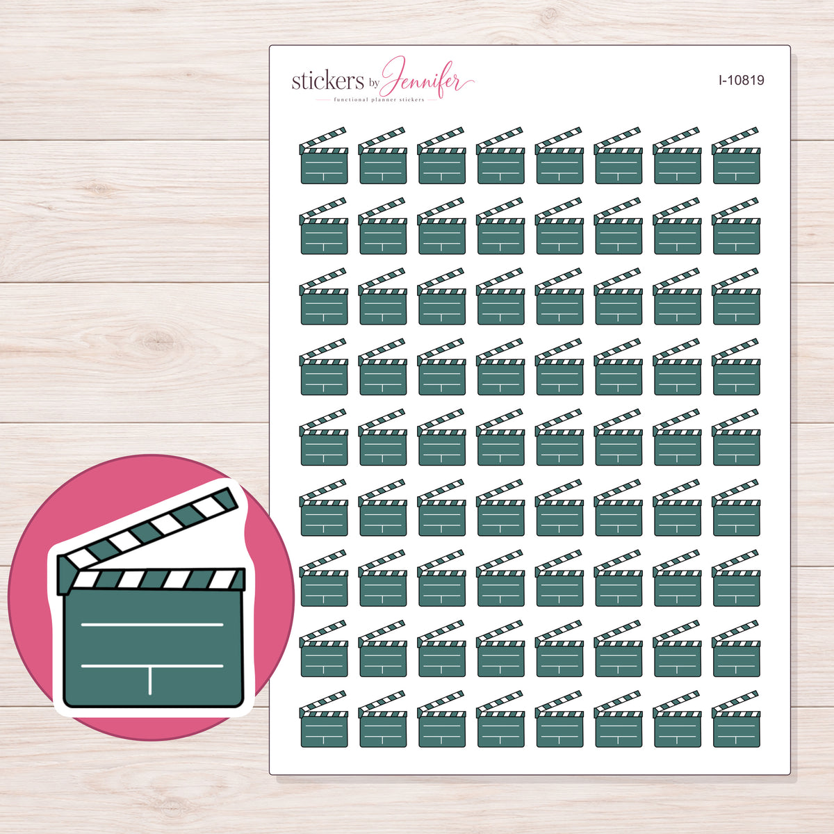 I-10819 planner sticker sheet with enlarged sticker detail