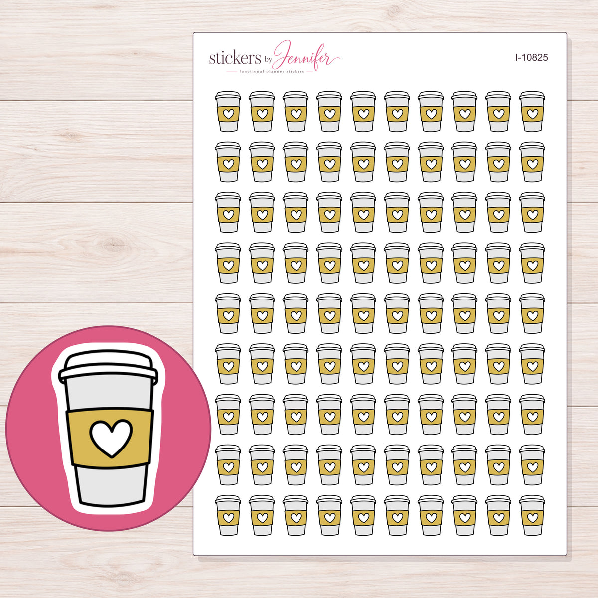 I-10825 planner sticker sheet with enlarged sticker detail
