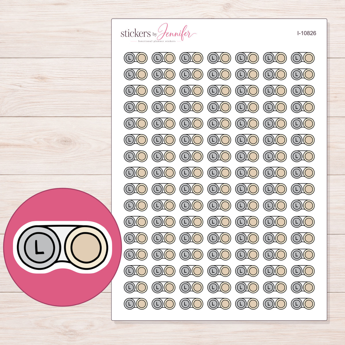 I-10826 planner sticker sheet with enlarged sticker detail