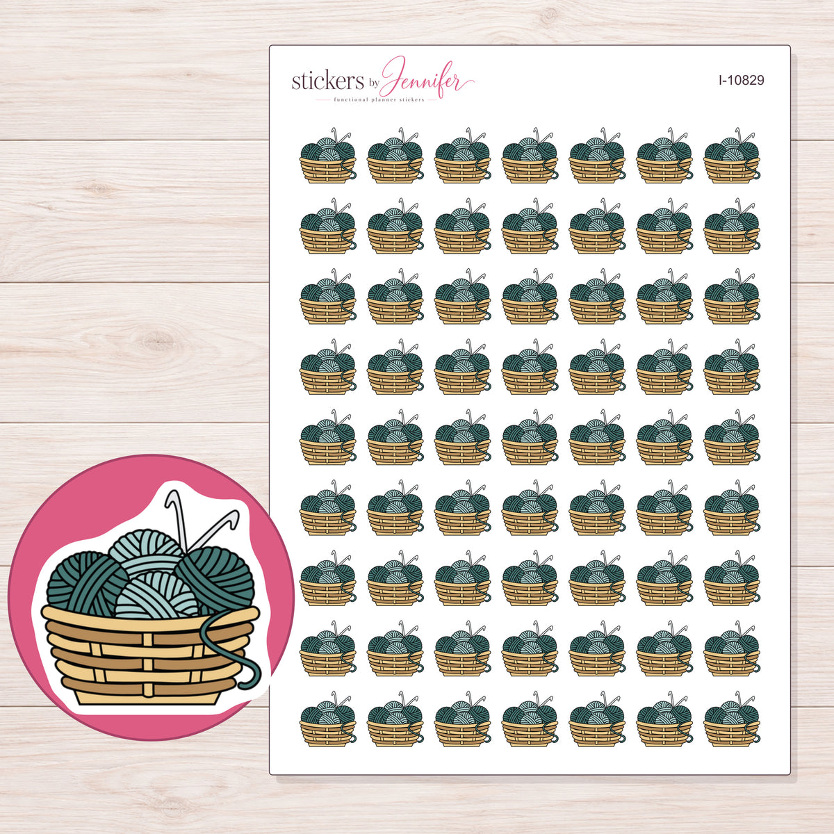 I-10829 planner sticker sheet with enlarged sticker detail