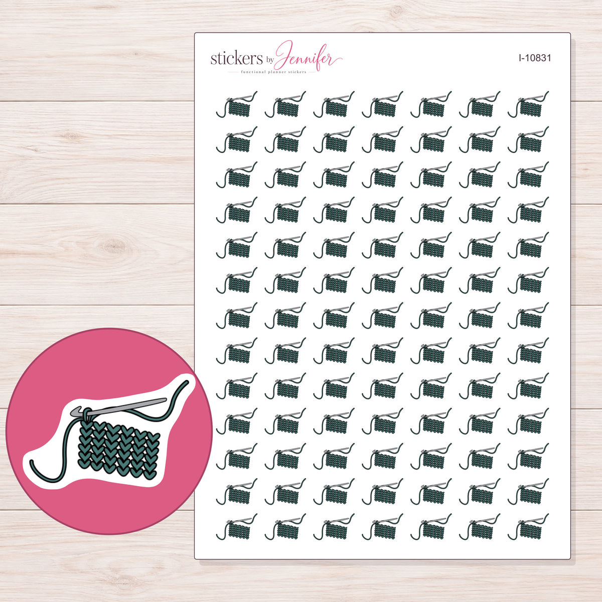 I-10831 planner sticker sheet with enlarged sticker detail
