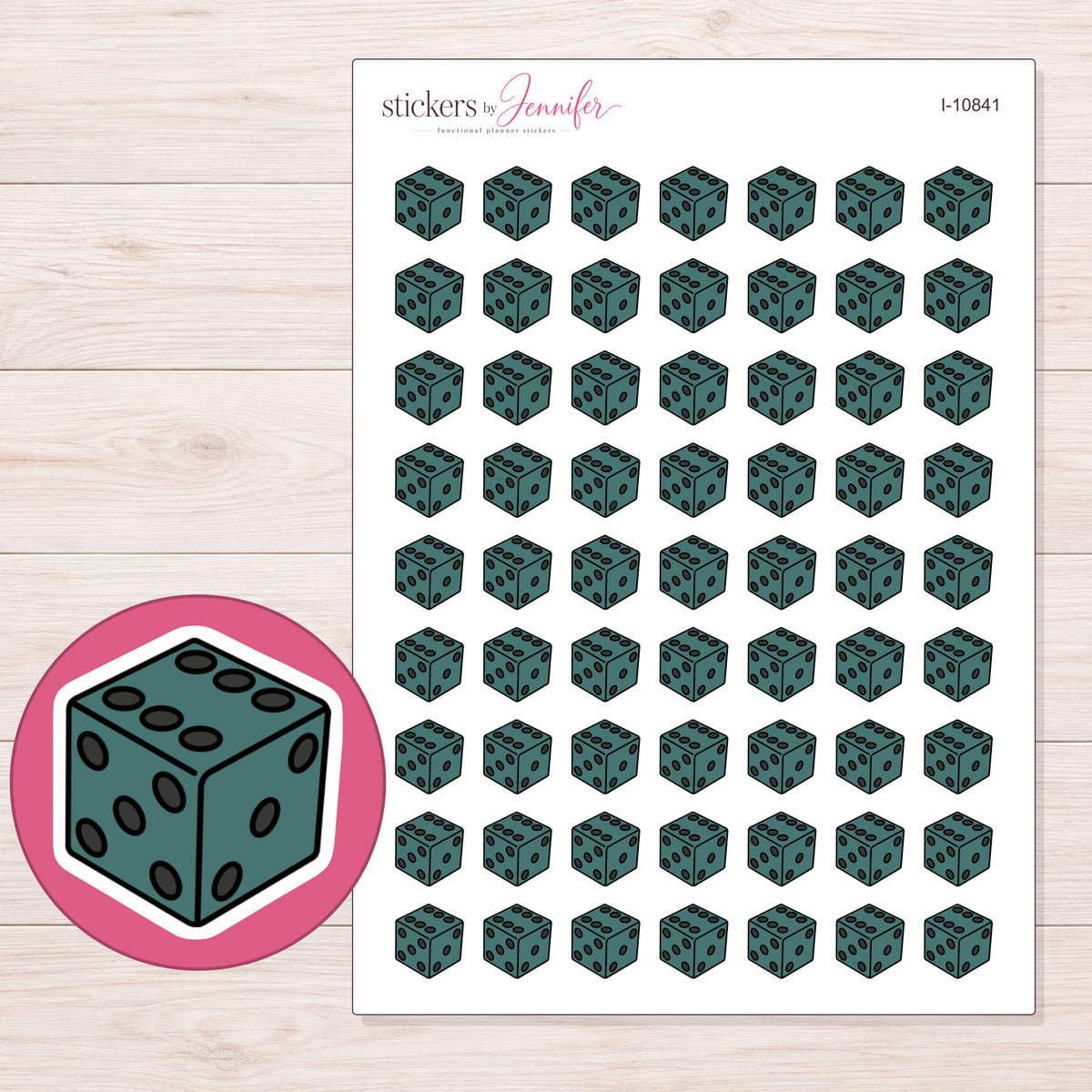 I-10841 planner sticker sheet with enlarged sticker detail